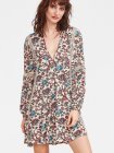 Multicolor Floral Print V Neck Crochet Insert Dress