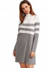 Grey Long Sleeve Shift Dress