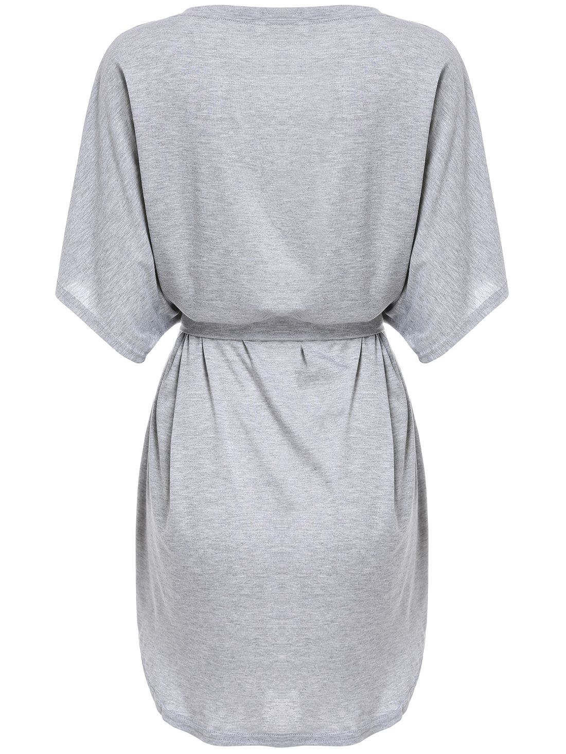 Short Sleeve Self-Tie Dolman Dress