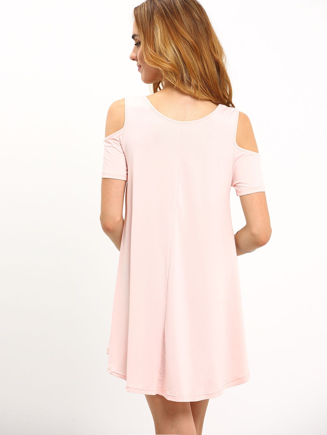 Open Shoulder Swing Asymmetric Dress