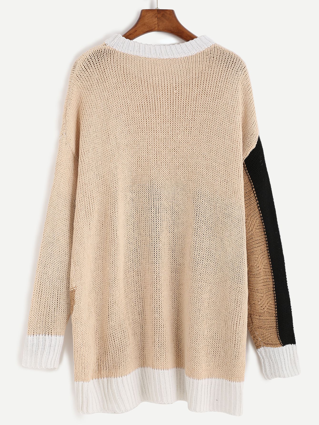 Color Block Drop Shoulder Textured Sweater Dress