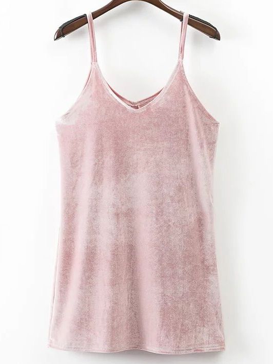 Pink Velvet Mini Cami Dress