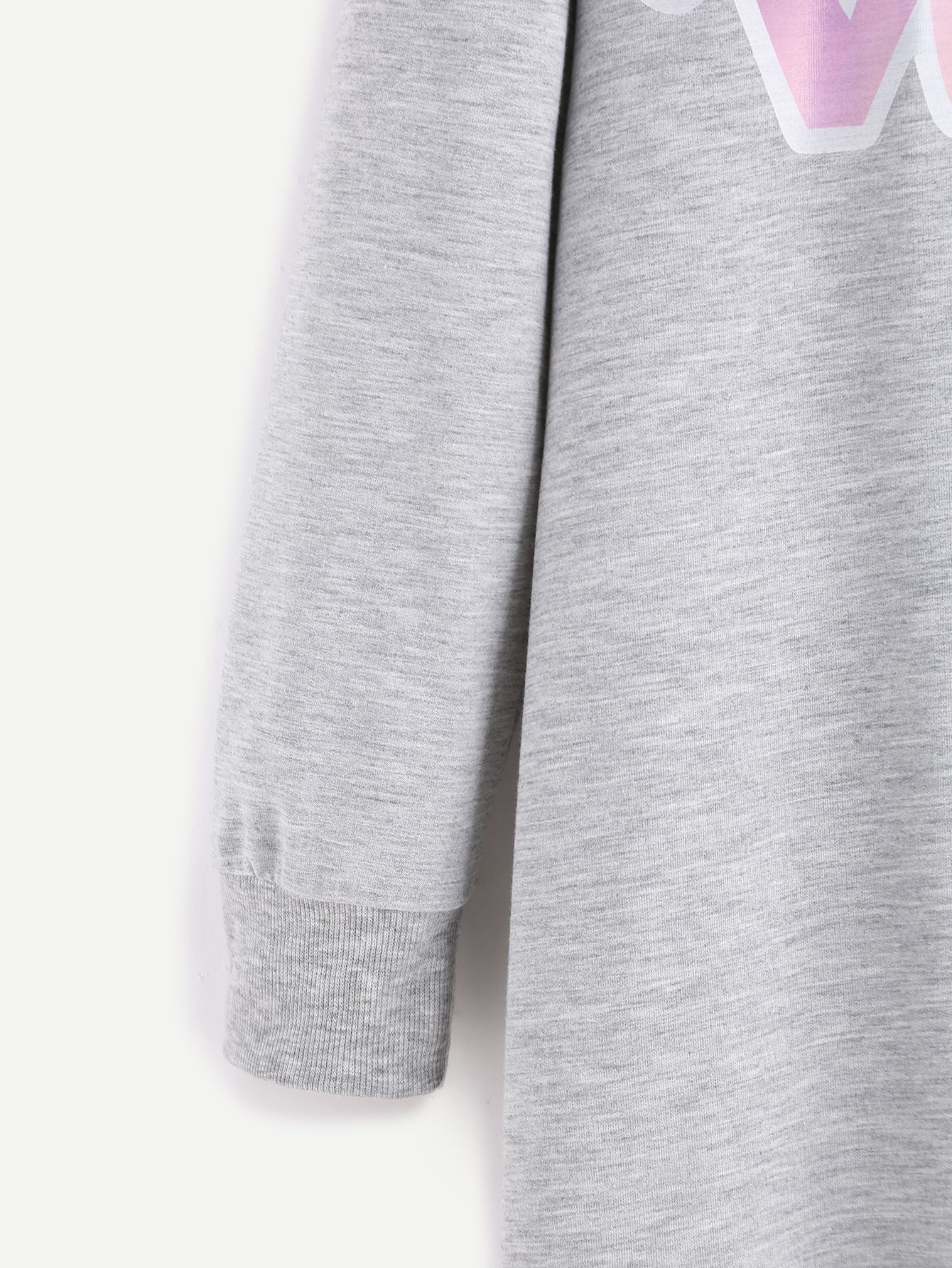 Heather Grey Letter Print Sweatshirt Dress